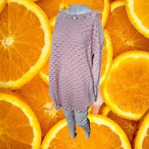 Vintage Colleen's Collectables Knitted Floral Embellished Pink‎ Sweater Top